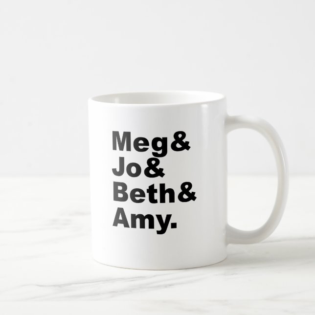 Meg & Jo & Beth & Amy | Liten litteratur om kvinno Kaffemugg (Höger)
