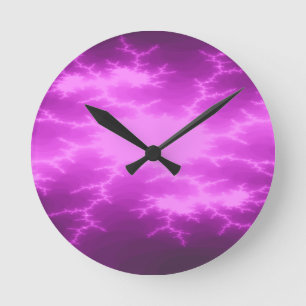 Mega Blixt Fractal Wall Clock Rund Klocka