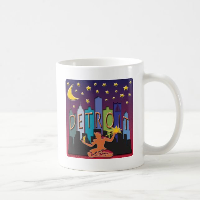 Mega färg för Detroit horisont Kaffemugg (Höger)