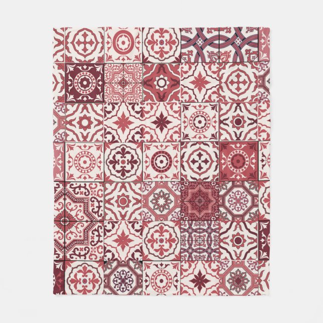 Mega Gorgous Moroccan Patchwork Mönster Fleecefilt (Framsidan)