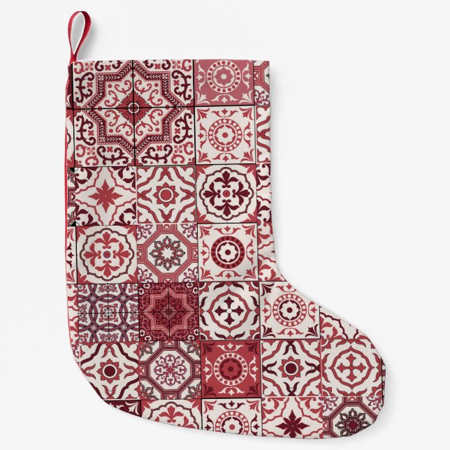 Mega Gorgous Moroccan Patchwork Mönster Liten Julstrumpa (Framsidan)