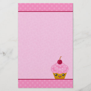 Mega Kawaii körsbärsröd muffinbrevpapper Brevpapper