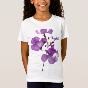 Mega Kid-funky för trendig, giglistigt lila blommo T Shirt