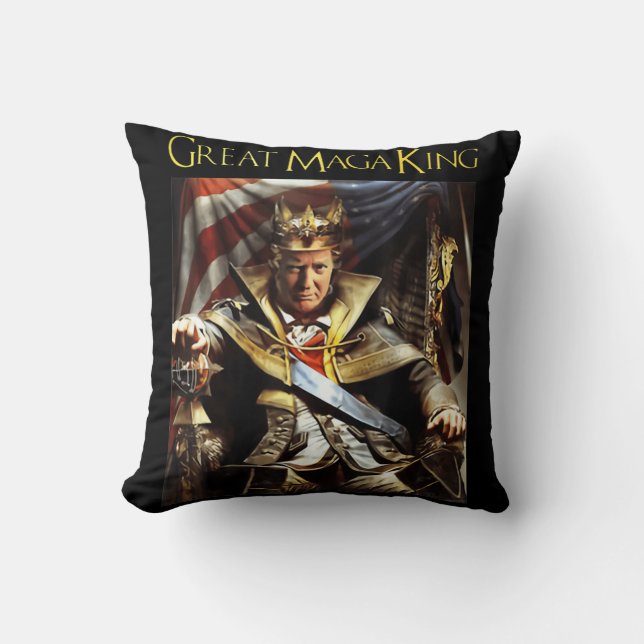 Mega Kung USA flagga Proud Ultra Maga Trump Kudde (Framsida)