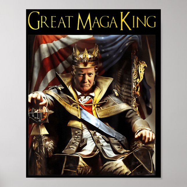 Mega Kung USA flagga Proud Ultra Maga Trump Poster (Framsidan)
