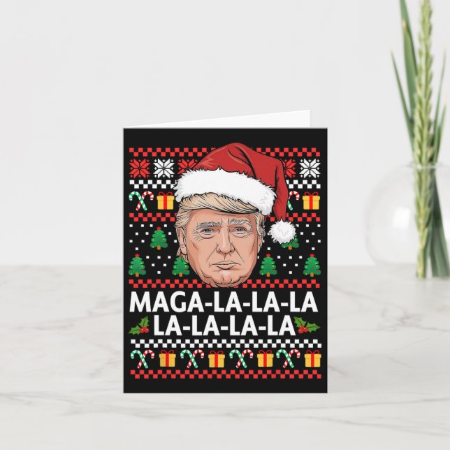 Mega La Donald Trump 47 Ugly God Jul Sweat Kort (Framsida)