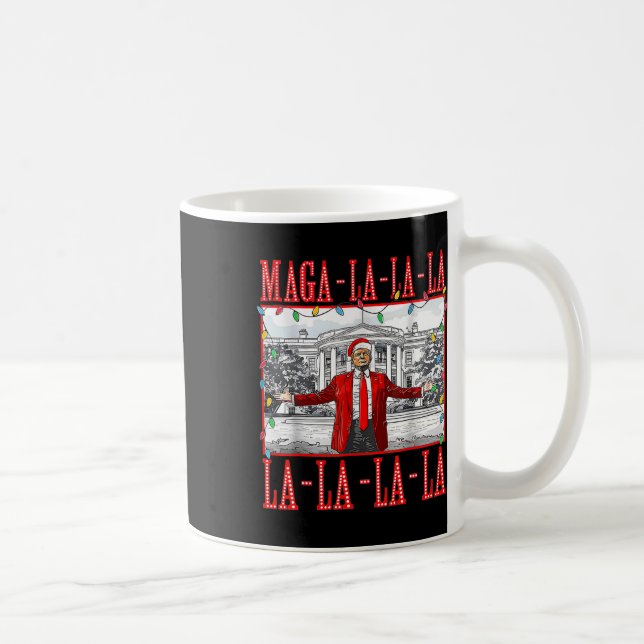 Mega La La jultomten Funny Trump Julafton Paj Kaffemugg (Höger)