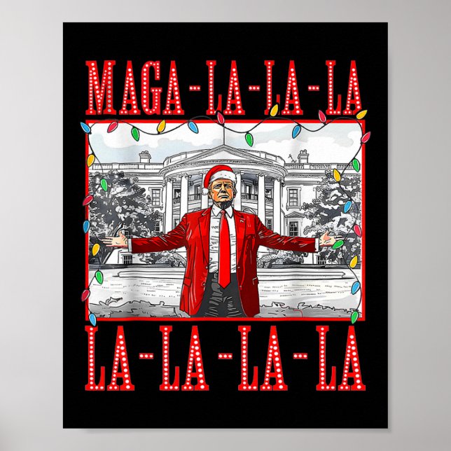 Mega La La jultomten Funny Trump Julafton Paj Poster (Framsidan)