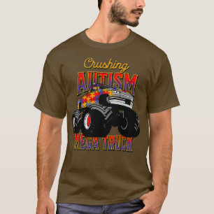 Mega Lastbil Crushing Autism Awareness Kids Autism T Shirt