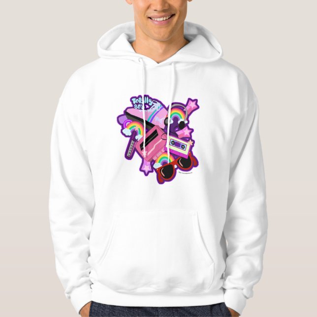 Mega Neon 80s-design Hoodie (Framsida)