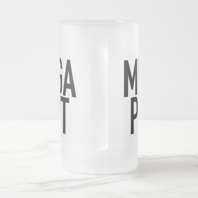 MEGA PINT Frosted Mugg Kopp Beer Alcohol Fars dag (Handtag)