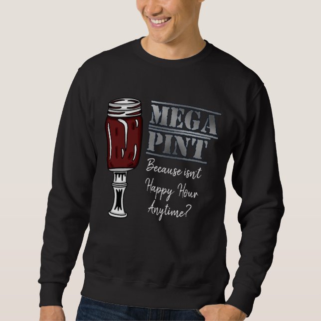 Mega Pint | Lycklig-timmen är när som helst Lång Ärmad Tröja (Framsida)