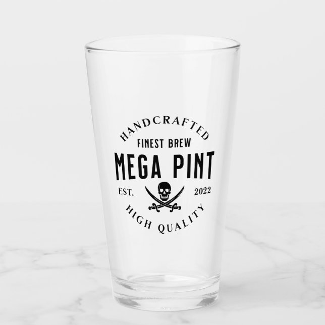 MEGA PINT Mugg Drinking Glass Kopp Coffee Vin Beer (Framsida)