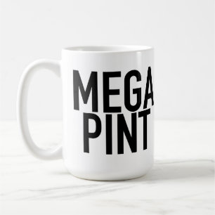 MEGA PINT Mugg Drinking Glass Kopp Coffee Vin Beer