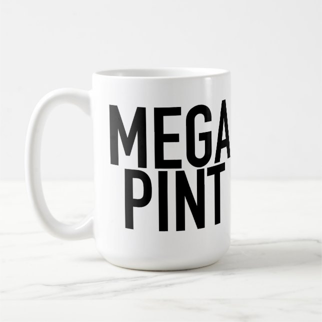 MEGA PINT Mugg Drinking Glass Kopp Coffee Vin Beer (Vänster)