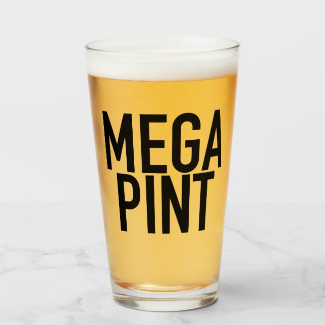 MEGA PINT Mugg Drinking Glass Kopp Coffee Vin Beer (Framsida fylld)