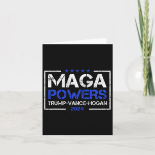 Mega Powers Trump Vance Hogan 2024 Patriotic Funny Kort