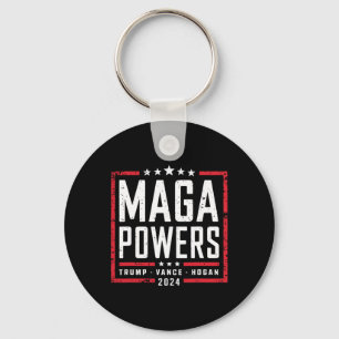 Mega Powers Trump Vance Hogan 2024 Patriotic Funny Nyckelring
