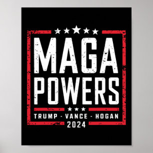 Mega Powers Trump Vance Hogan 2024 Patriotisk Roli Poster