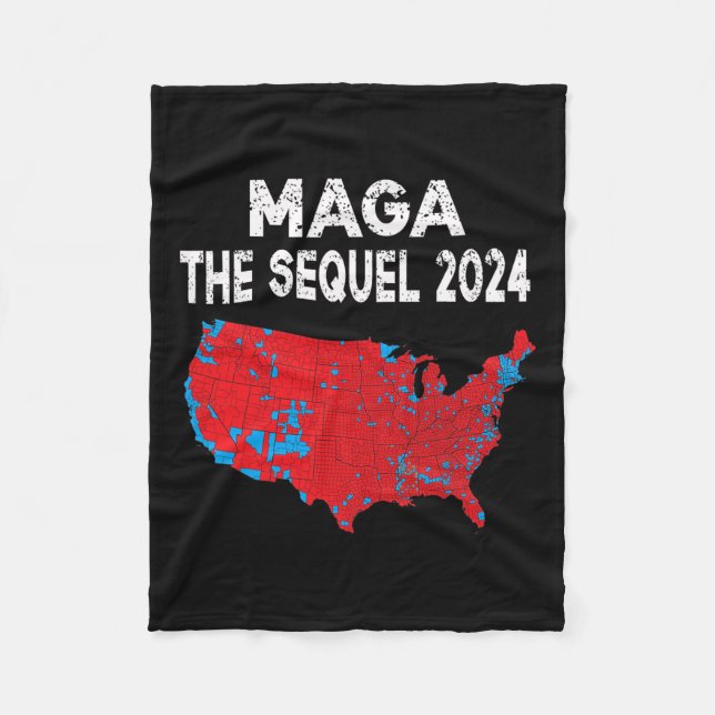Mega Sequel President Trump 2024 Val Karta Fleecefilt (Framsidan)