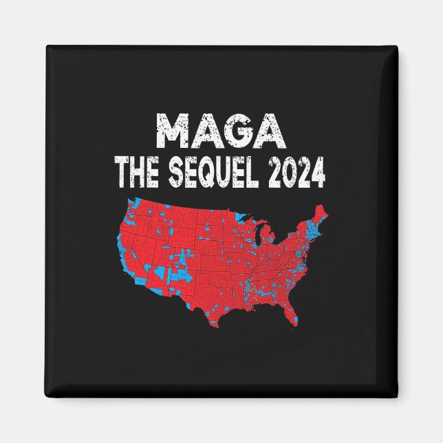 Mega Sequel President Trump 2024 Val Karta Magnet (Framsidan)