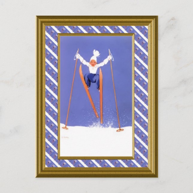 Mega Skis! Vykort (Framsida)