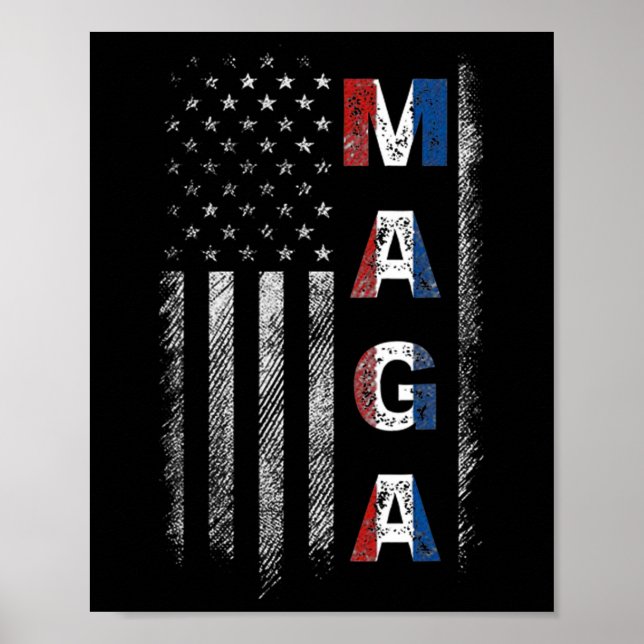 Mega Trump 2024 US Flagga American Poster (Framsidan)