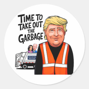 Mega Trump Garge Lastbil tid att ta ut Garge Runt Klistermärke
