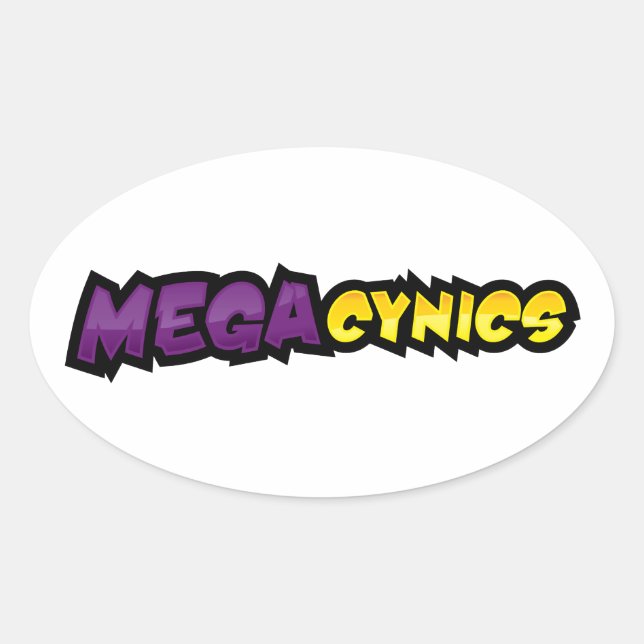 MegaCynics Sticker Ovalt Klistermärke (Framsida)