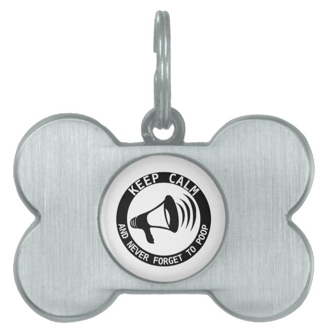 Megafon: Behållans Lugn och glöm aldrig bort Namnbricka Husdjur (Framsidan)