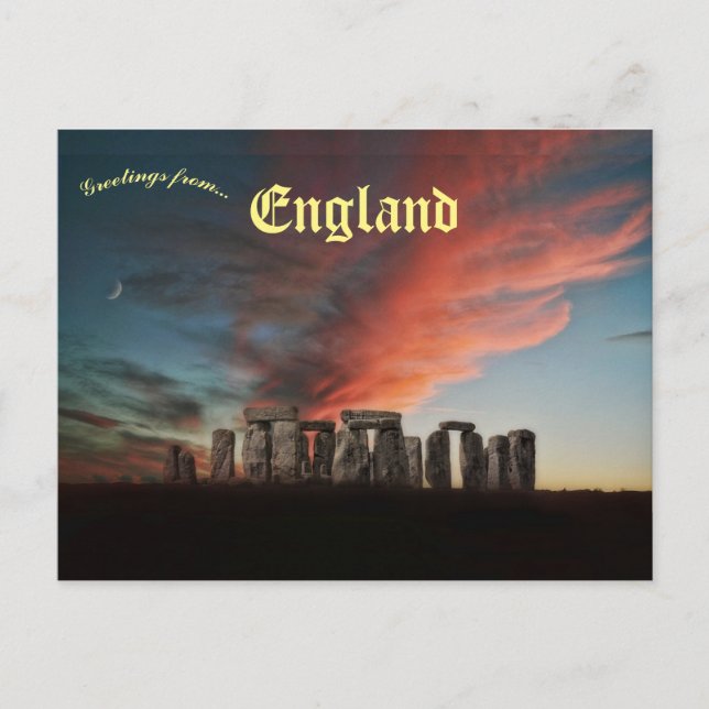 Megalithic Stonehenge Monument Wiltshire England Vykort (Framsida)