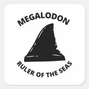 Megalodon Fyrkantigt Klistermärke
