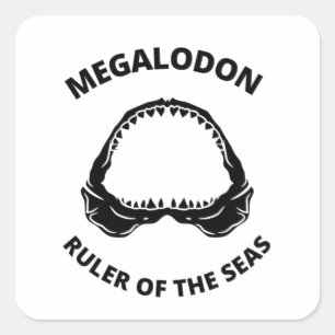 Megalodon Fyrkantigt Klistermärke