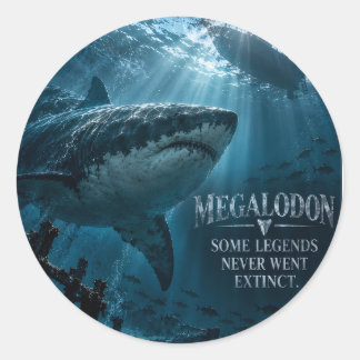 Megalodon-haj Sticker för Djuphavet Runt Klistermärke
