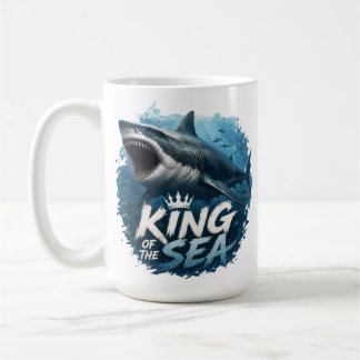 Megalodon Kung av havet Rolig hajälskare design Kaffemugg