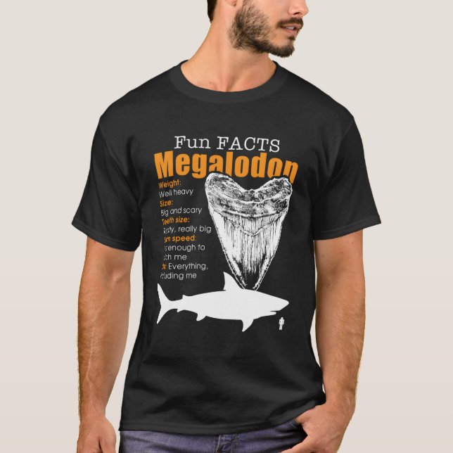 Megalodon Långärmad Shirt - Funny Megalodon Fact T (Framsida)