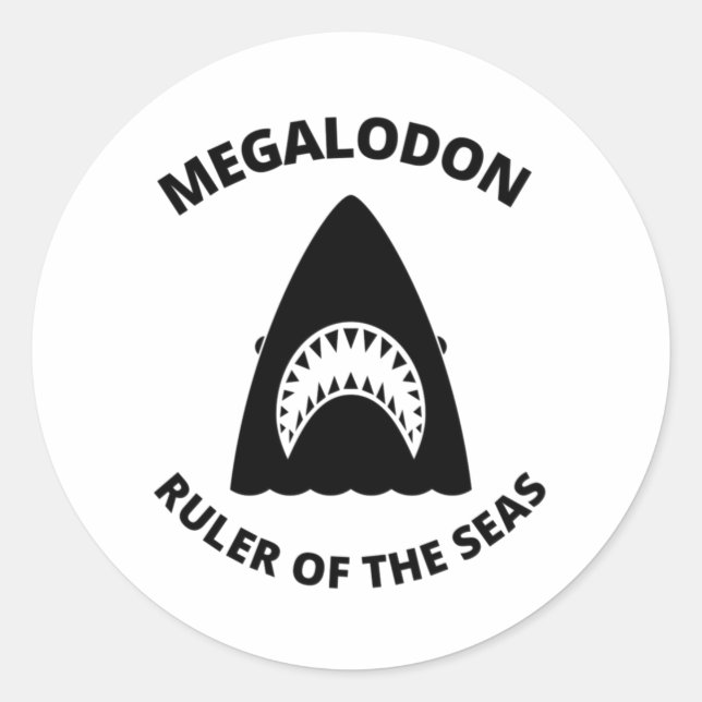 Megalodon Runt Klistermärke (Framsida)