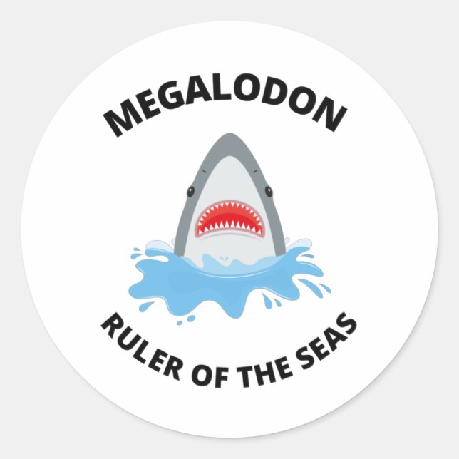 Megalodon Runt Klistermärke (Framsida)