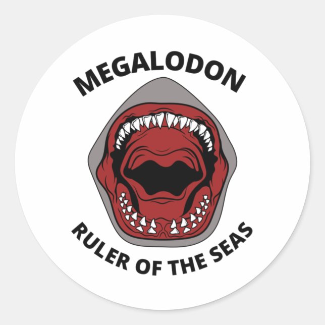 Megalodon Runt Klistermärke (Framsida)
