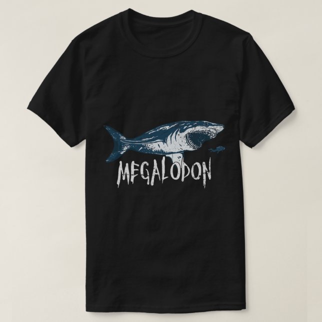 Megalodon Shark Älskare T Shirt (Design framsida)
