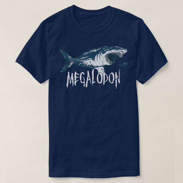 Megalodon Shark Älskare T Shirt (Design framsida)