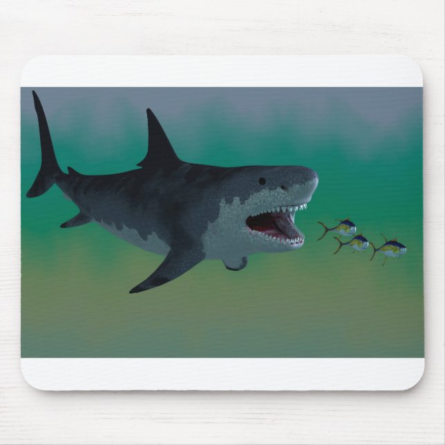 Megalodon Shark Attack Mousepad Musmatta (Framsidan)