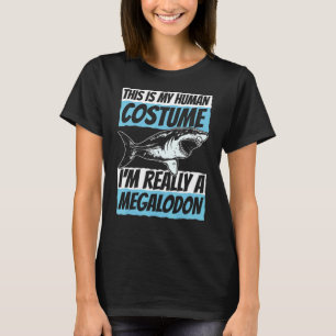 Megalodon Shark Otodus Human Costume T Shirt