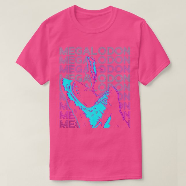 Megalodon Shark Retro T Shirt (Design framsida)