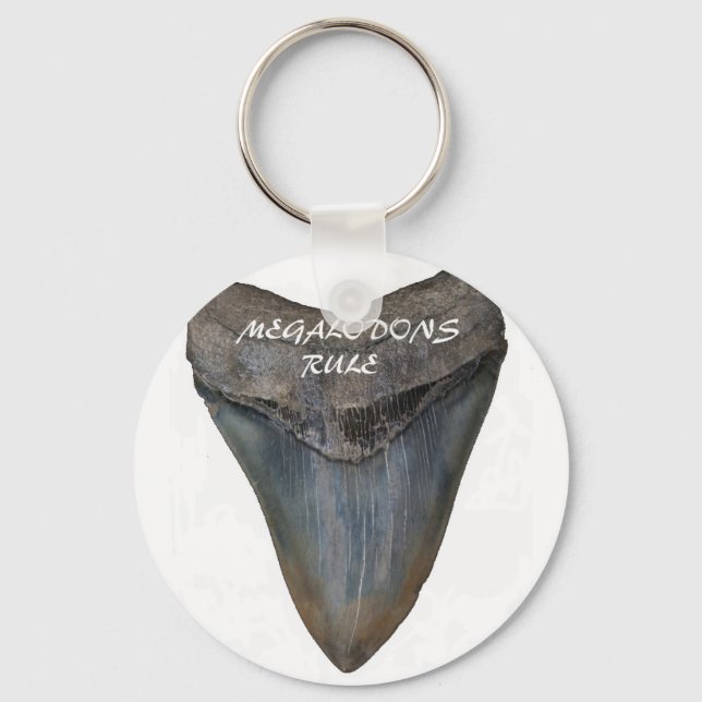 Megalodon Shark Tooth Nyckelring (Framsida)