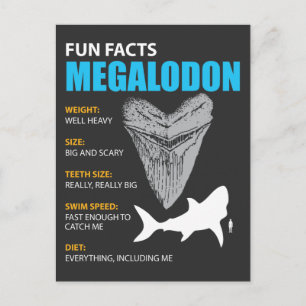 Megalodon tshirt underbar gåva till hajentusiaster vykort