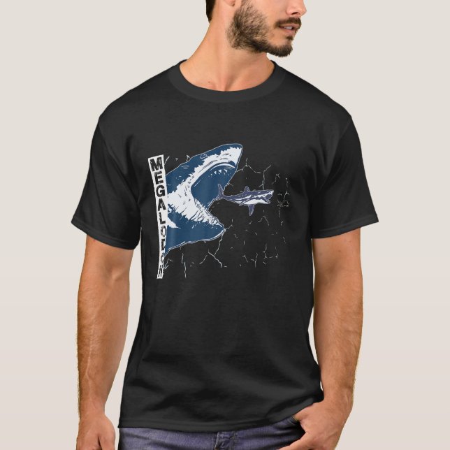 Megalodon Underbar White Shark Giant Shark Kärlek T Shirt (Framsida)