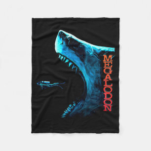 Megalodon Urhajt Finska Ryggfenan Tänder Ocean Pr Fleecefilt