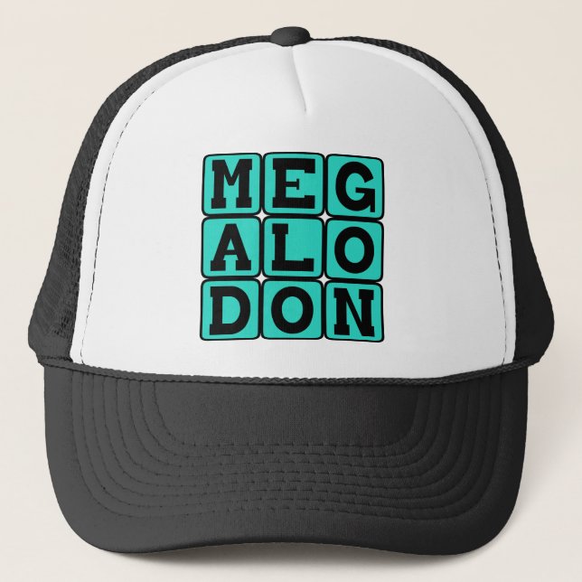 Megalodon, utdöd hajart truckerkeps (Framsida)