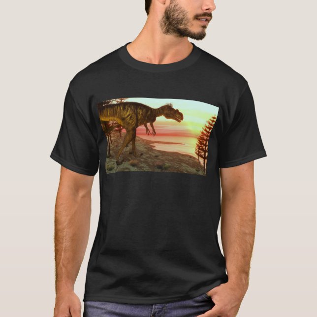 Megalosaurusdinosaur som går in mot hav t-shirt (Framsida)